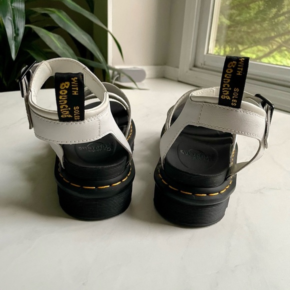 Doc Martens White Leather Platform Blaire Sandal Women’s Size 6 - Picture 4 of 8